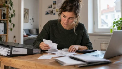 Prüfung und Besprechung von Unterlagen zu Schulden beim Finanzamt