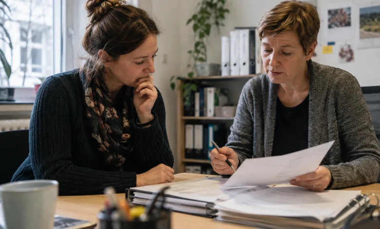 Prüfung und Besprechung von Unterlagen zu Schulden beim Jugendamt