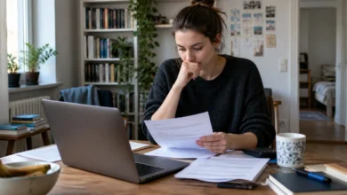 Prüfung und Besprechung von Unterlagen zu Schulden nach dem Studium