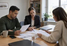 Prüfung und Besprechung von Unterlagen zu Schulden nach der Scheidung