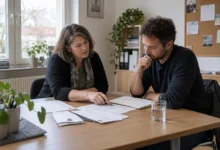 Beratungsgespräch über finanzielle Fragen und persönliche Unterlagen